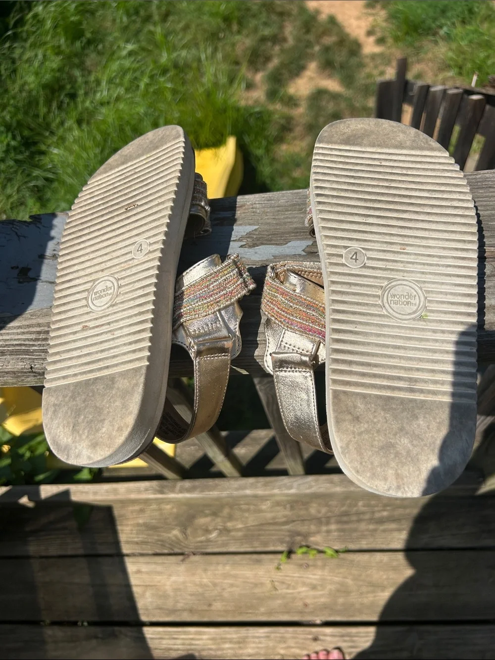 wonder nation Multi-Color Strappy Slide Sandals